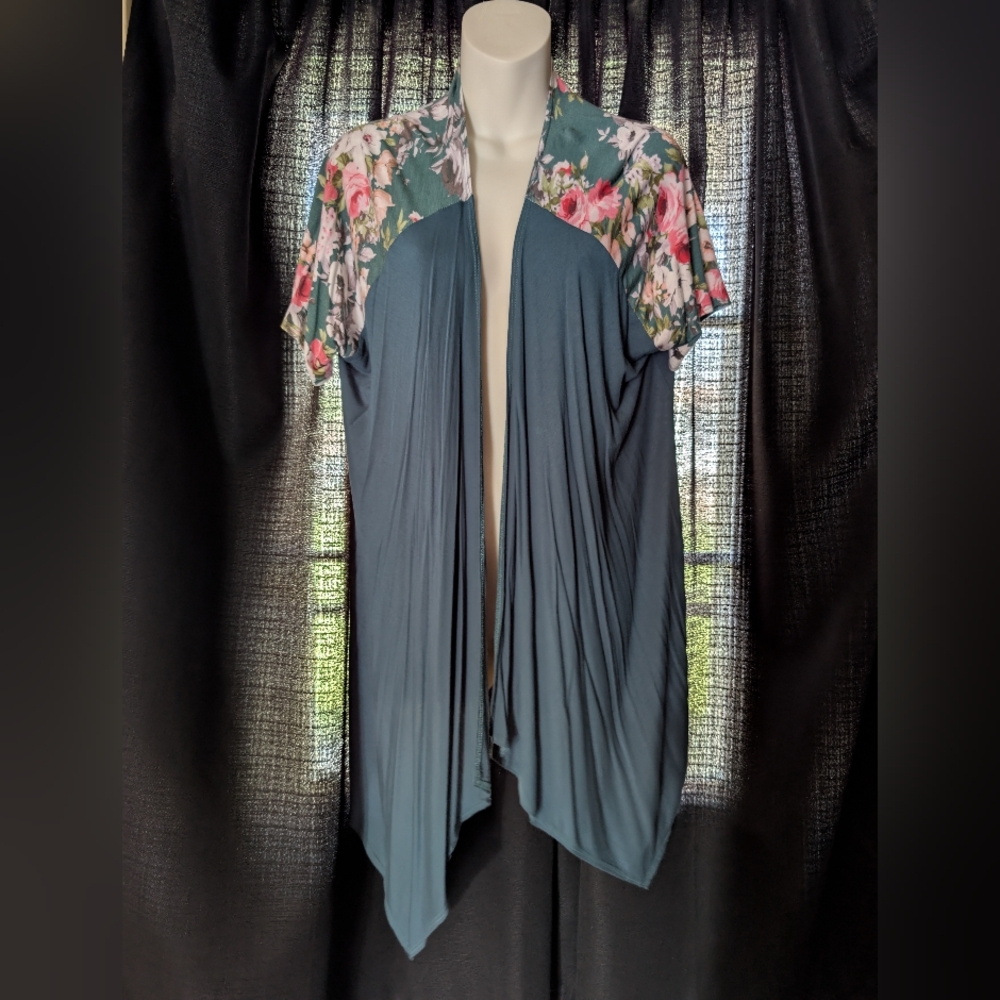 Cool Melon Floral Teal Cardigan